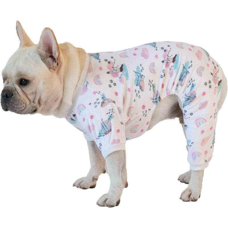 Dog Pajamas Clothes Soft Onesie For Small Dogs-Paw Print Pad