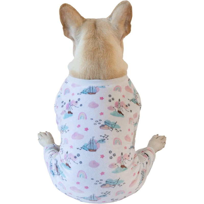 Dog Pajamas Clothes Soft Onesie For Small Dogs-Paw Print Pad