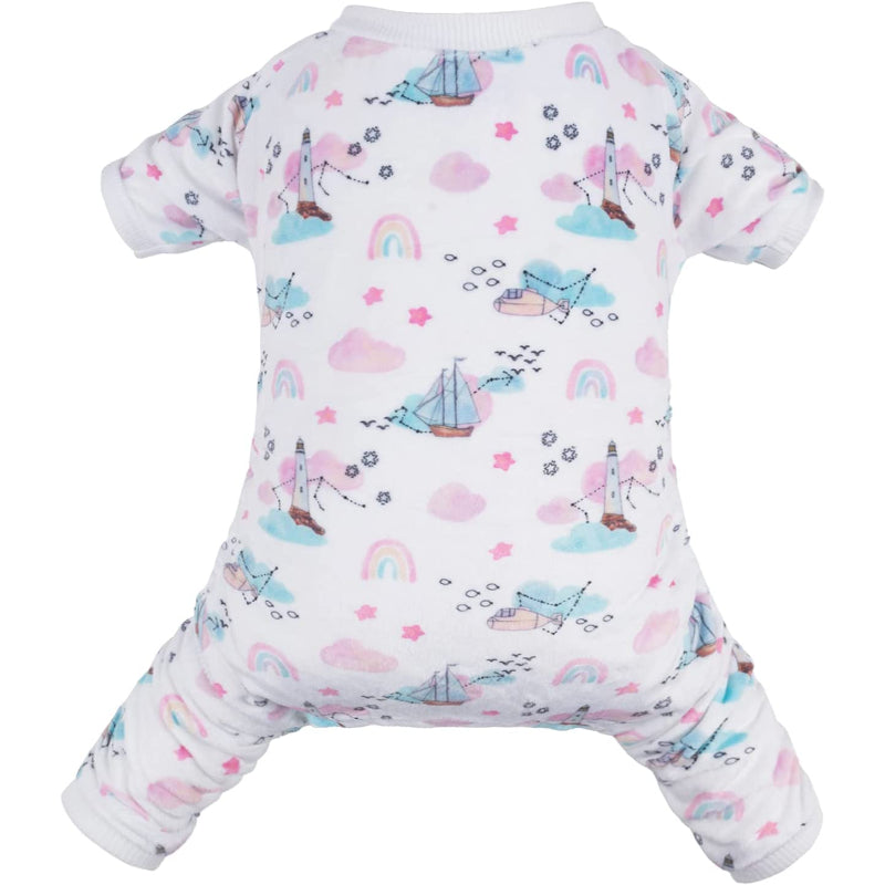 Dog Pajamas Clothes Soft Onesie For Small Dogs-Paw Print Pad