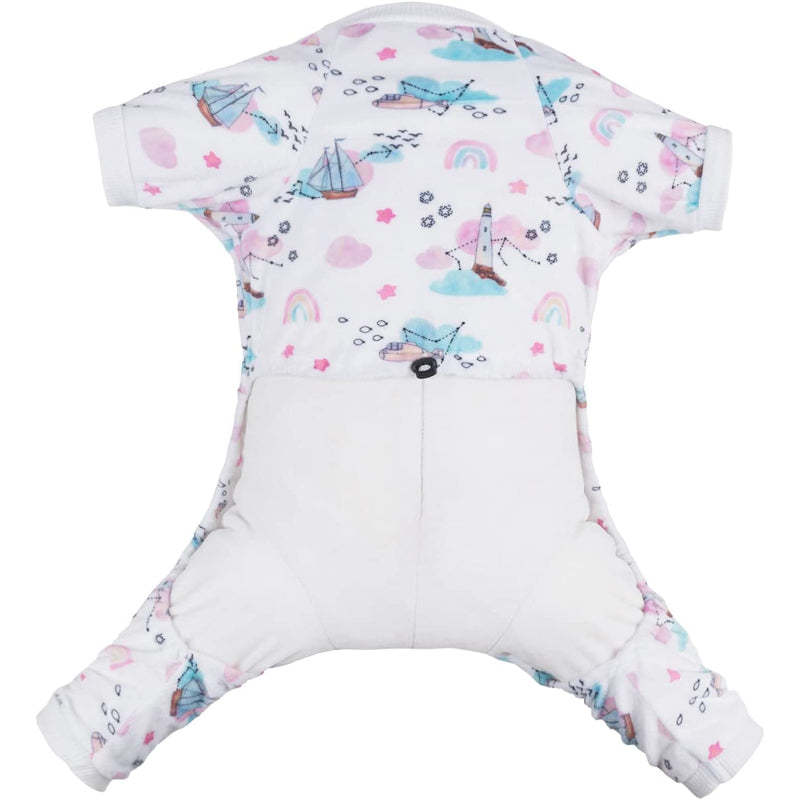 Dog Pajamas Clothes Soft Onesie For Small Dogs-Paw Print Pad