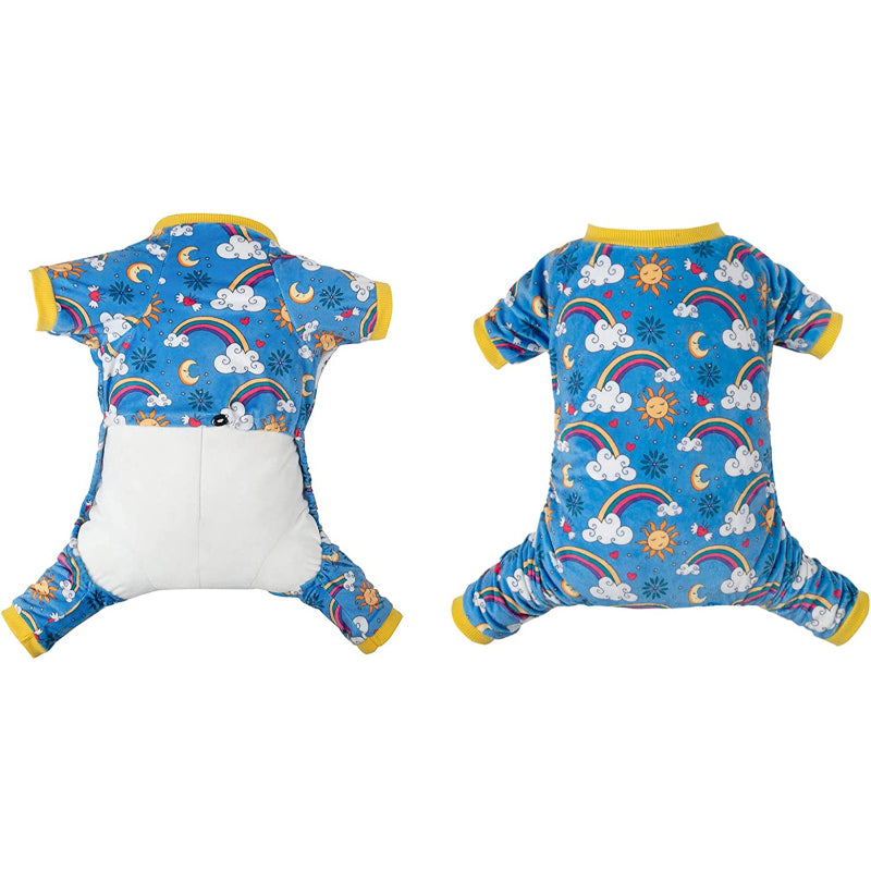 Large Dog Pajama Clothes Soft Pet Apparels-Paw Print Pad