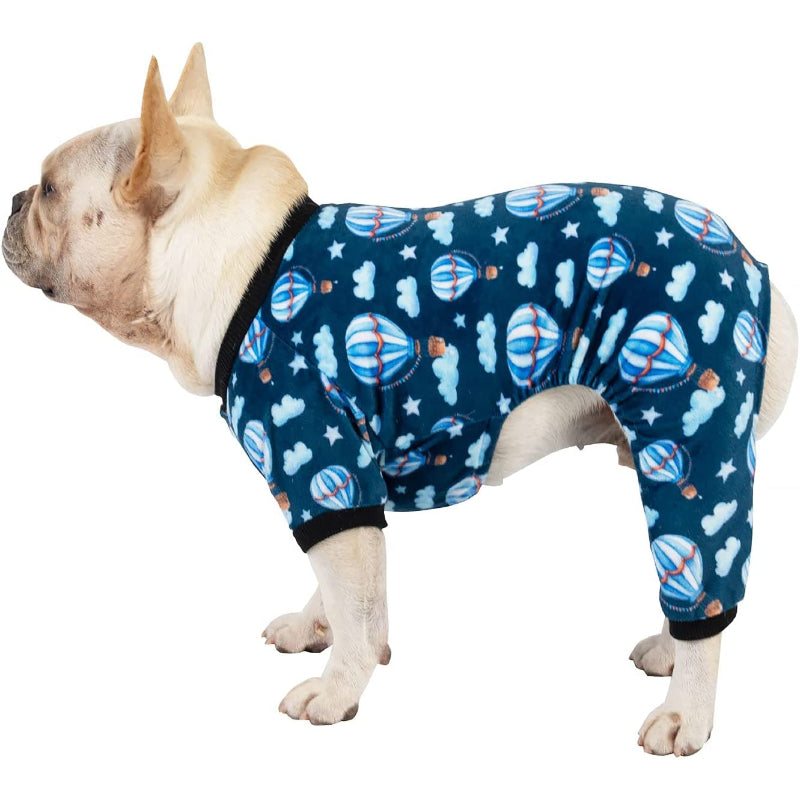 Large Dog Pajama Clothes Soft Cat Apparel-Paw Print Pad