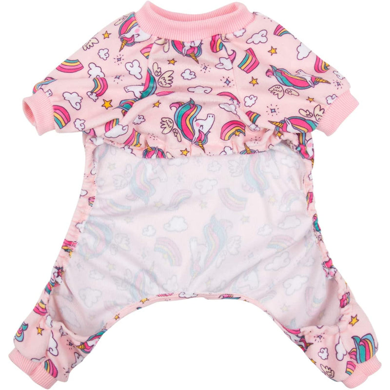 Dog Pajamas Pink Unicorn Jumpsuit Pet Clothes Pyjamas Puppy Clothes-Paw Print Pad