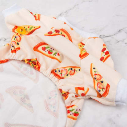 Large Dog Pajama Clothes Soft Cat Apparel-Paw Print Pad