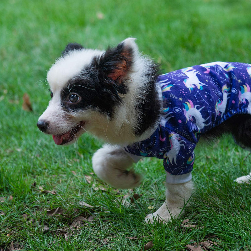 White Unicorn Dog Apparel Dog Jumpsuit Pet Clothes-Paw Print Pad