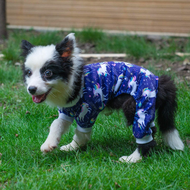 White Unicorn Dog Apparel Dog Jumpsuit Pet Clothes-Paw Print Pad