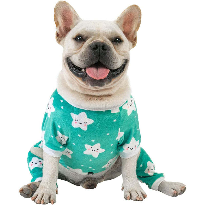 Large Dog Pajama Clothes Soft Pet Apparels-Paw Print Pad