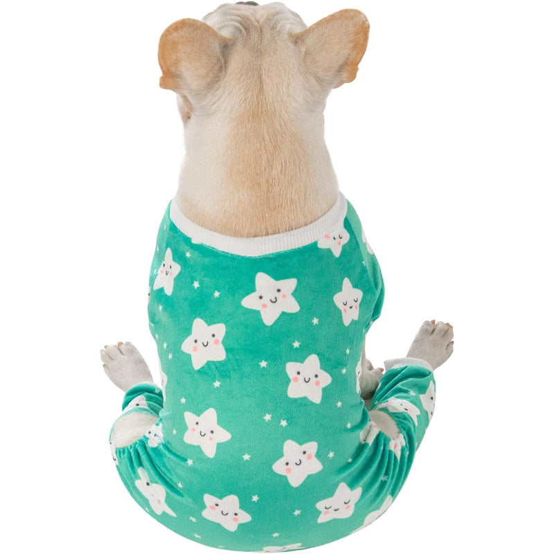 Large Dog Pajama Clothes Soft Pet Apparels-Paw Print Pad