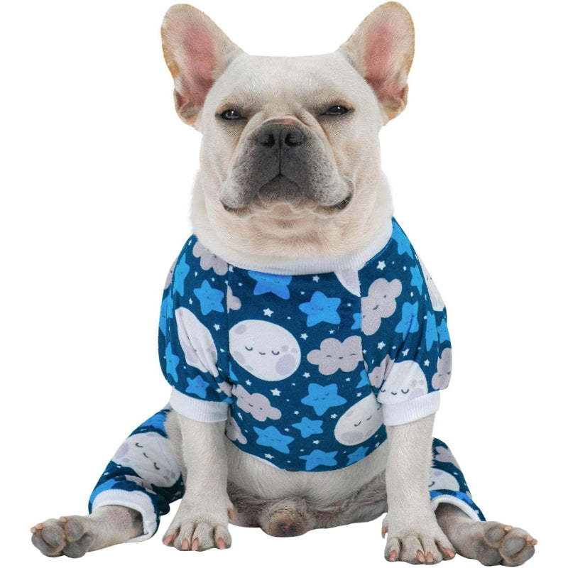 Large Dog Pajama Clothes Soft Cat Apparel-Paw Print Pad
