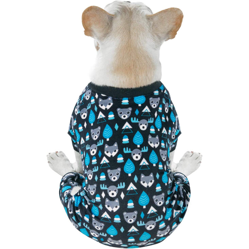 Large Dog Pajamas Clothes Soft Cat Apparel-Paw Print Pad