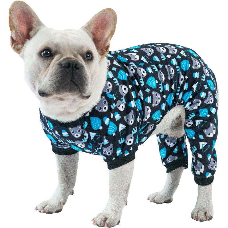 Large Dog Pajamas Clothes Soft Cat Apparel-Paw Print Pad