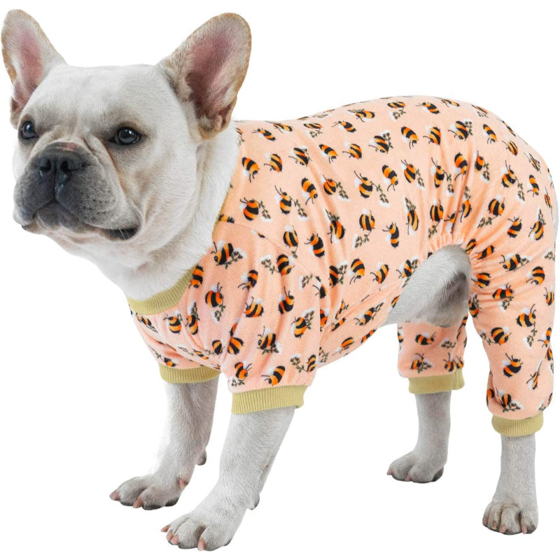 Dog Pyjamas For Small Dogs Clothes Soft Cat Apparel Puppy-Paw Print Pad