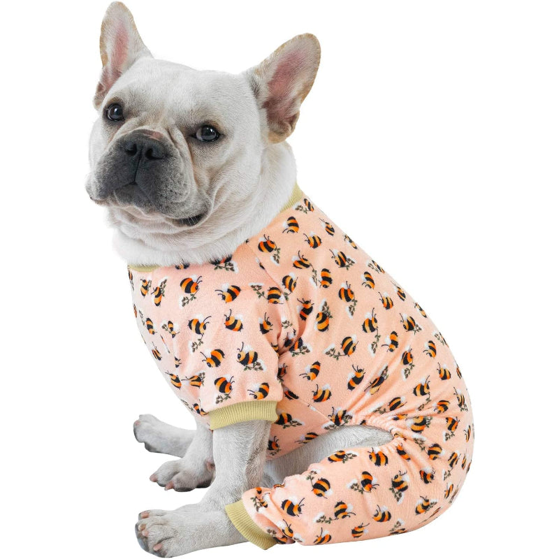 Dog Pyjamas For Small Dogs Clothes Soft Cat Apparel Puppy-Paw Print Pad