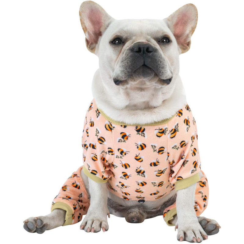Dog Pyjamas For Small Dogs Clothes Soft Cat Apparel Puppy-Paw Print Pad