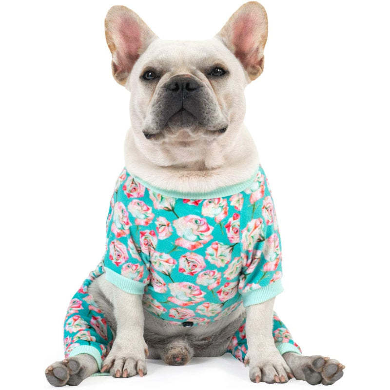 Small Dogs Clothes Soft Cat Apparel Puppy Pjs Onesies-Paw Print Pad