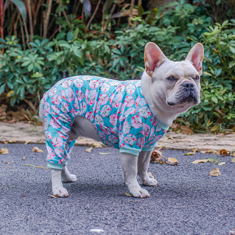 Small Dogs Clothes Soft Cat Apparel Puppy Pjs Onesies-Paw Print Pad