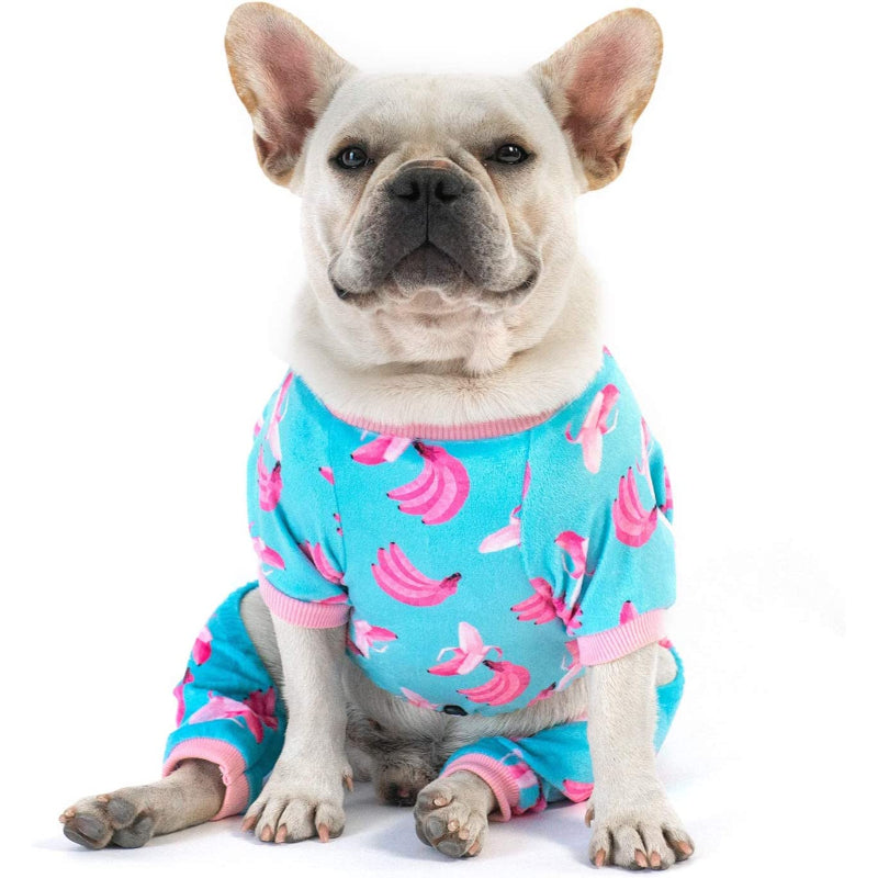 Large Dog Pajama Clothes Soft Cat Apparel-Paw Print Pad