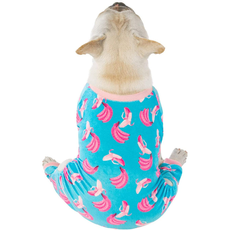 Large Dog Pajama Clothes Soft Cat Apparel-Paw Print Pad