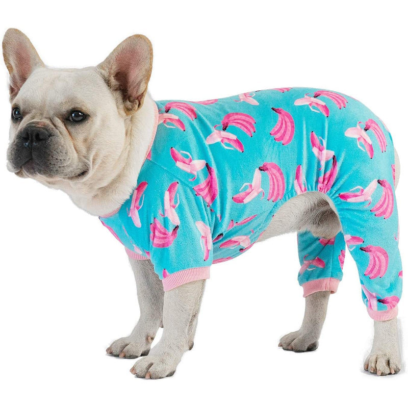 Large Dog Pajama Clothes Soft Cat Apparel-Paw Print Pad