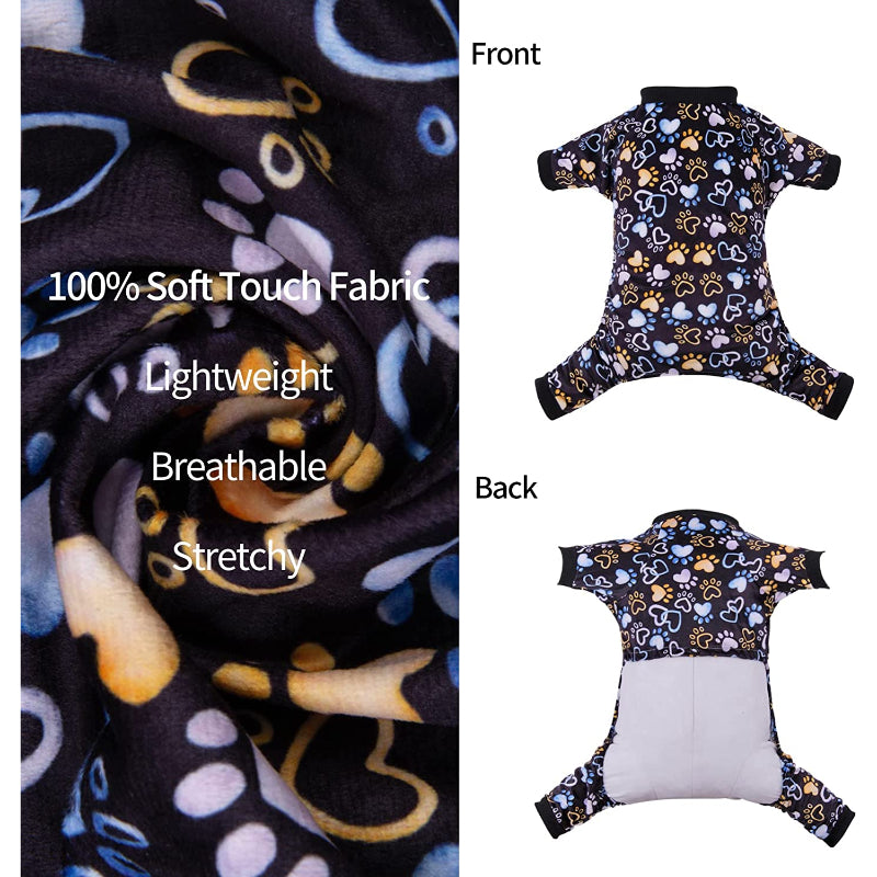 Footprints of Dog Pyjamas Soft Puppy Pjs For Small Dogs-Paw Print Pad