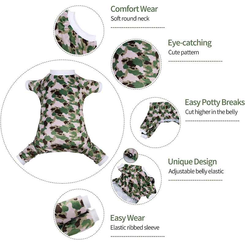 Large Dog Pajamas Clothes Soft Cat Apparel-Paw Print Pad