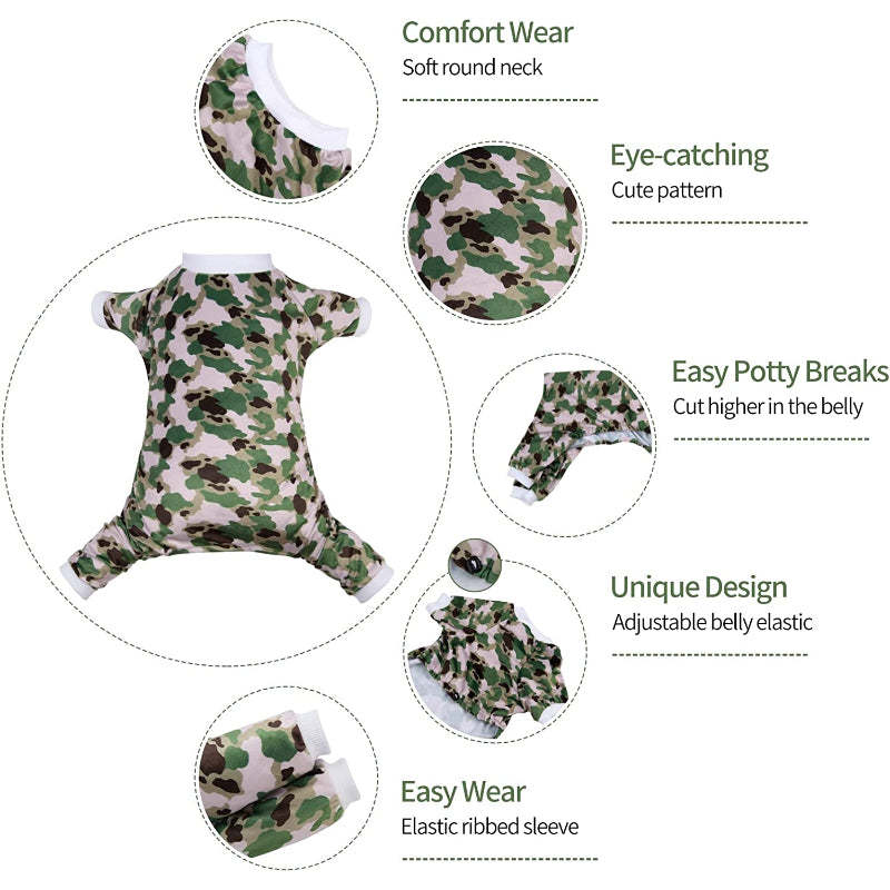 Large Dog Pajamas Clothes Soft Cat Apparel-Paw Print Pad