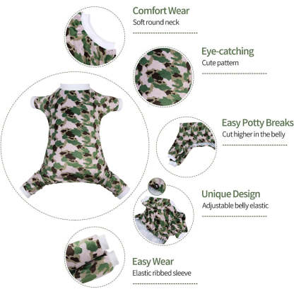 Large Dog Pajamas Clothes Soft Cat Apparel-Paw Print Pad