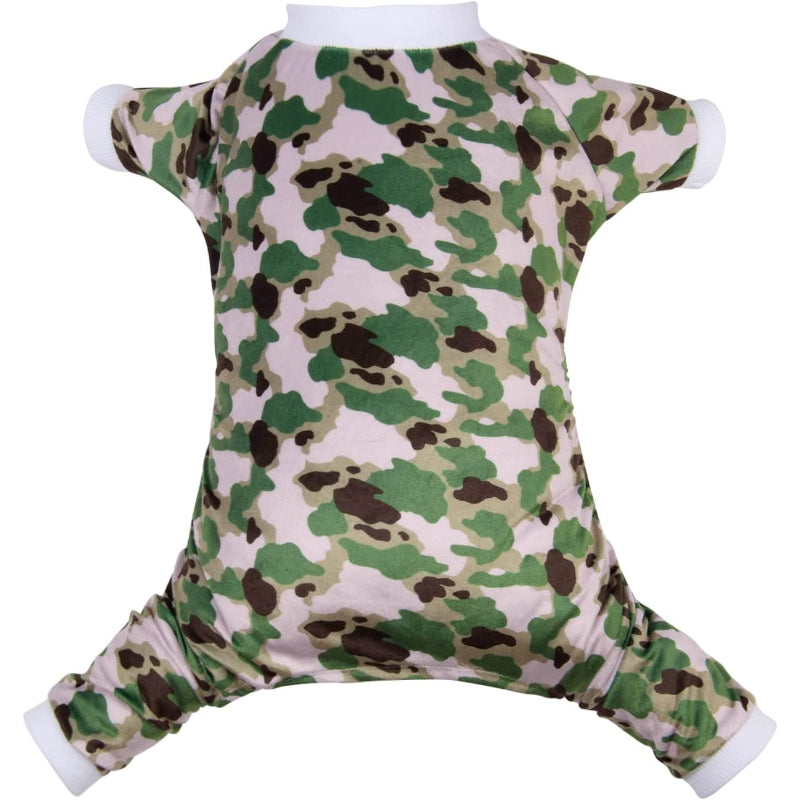 Large Dog Pajamas Clothes Soft Cat Apparel-Paw Print Pad