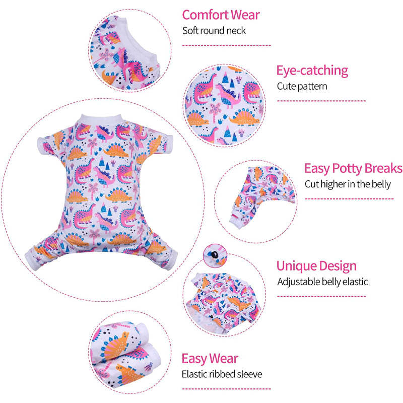 Large Dog Pajama Clothes Soft Cat Apparel-Paw Print Pad