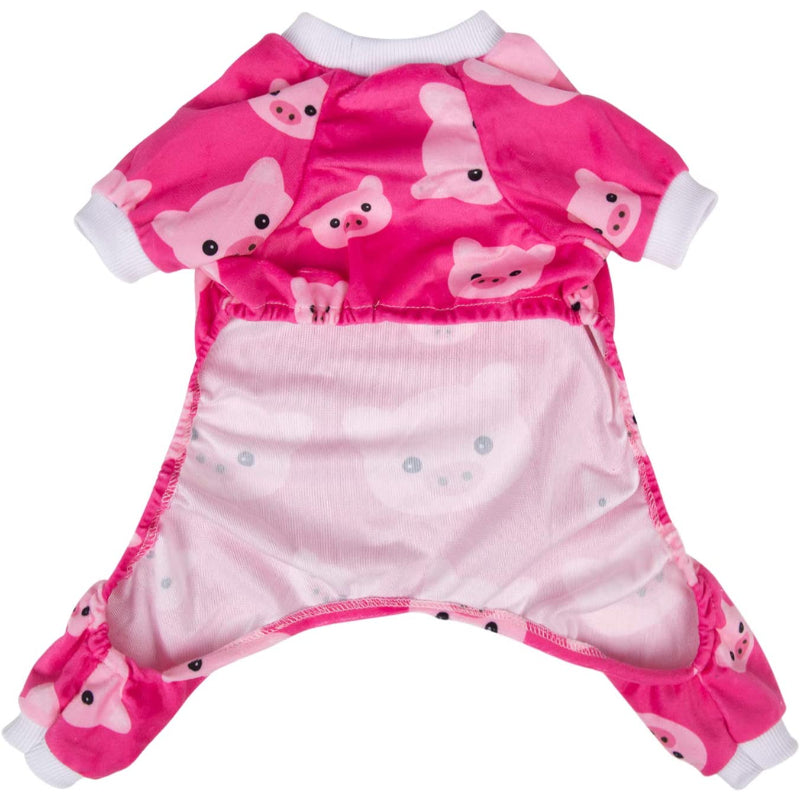 Pink Pig Dog Pajamas Cat Clothes Pet Pjs Onesie-Paw Print Pad