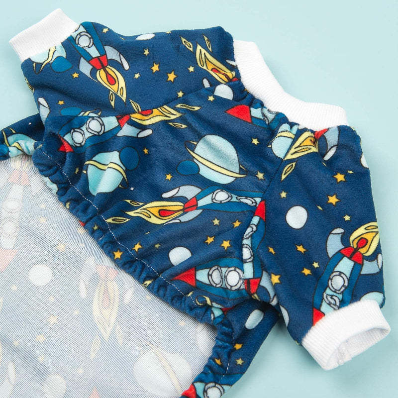 Large Dog Pajama Clothes Soft Pet Apparels-Paw Print Pad
