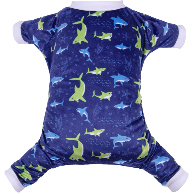 Large Dog Pajama Clothes Soft Pet Apparels-Paw Print Pad