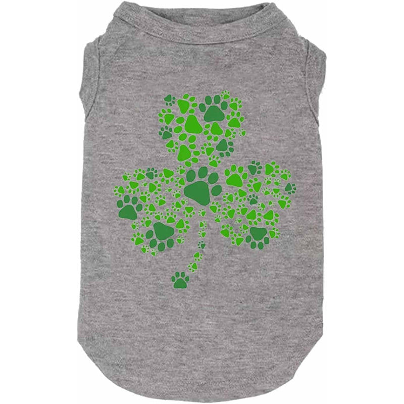 Dog Apparel Lucky Boy Letter Print Clover Shirts For Small Large Dog Vest Puppy's Costume-Paw Print Pad