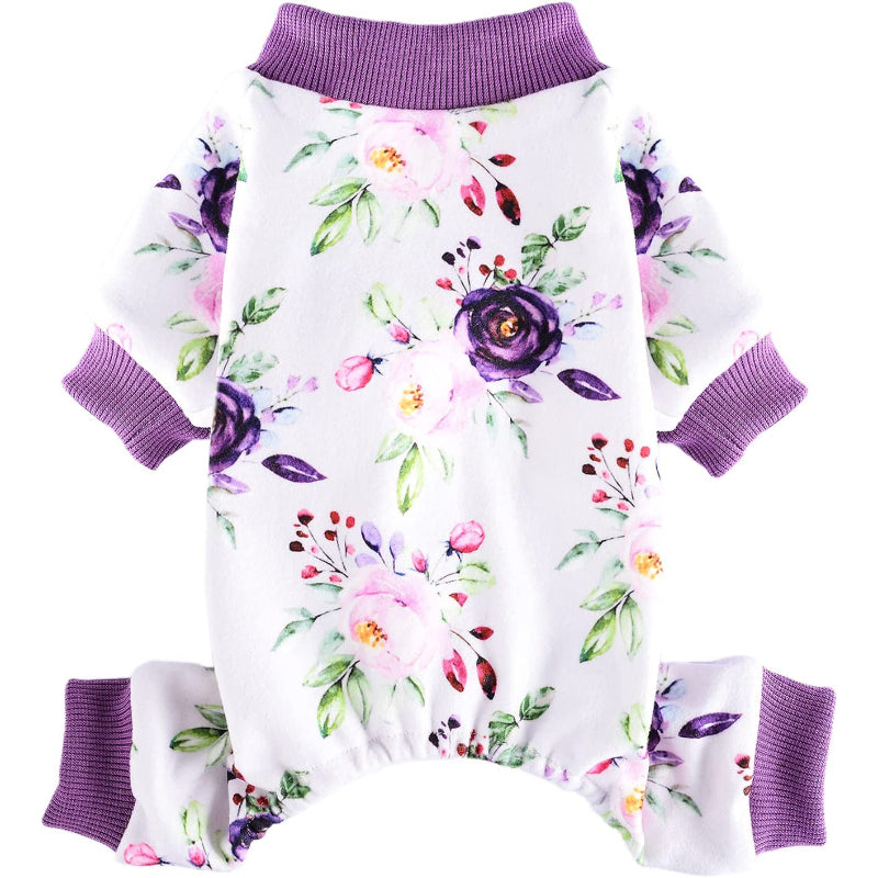 Dog Pajamas Jumpsuit For Small Dogs, Chihuahua Pajamas, Warm Tiny Dog Clothes Outfit-Paw Print Pad