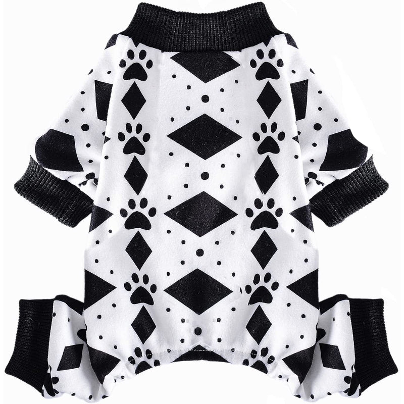 Dog Pajamas Jumpsuit For Small Dogs, Chihuahua Pajamas, Warm Tiny Dog Clothes Outfit-Paw Print Pad