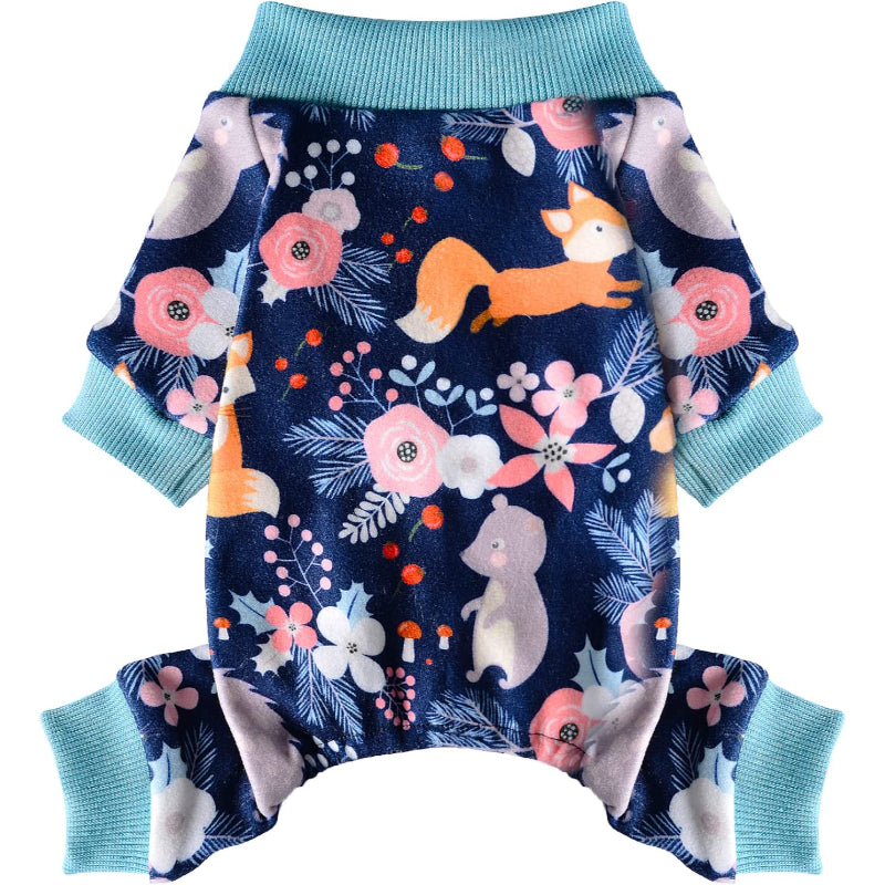 Dog Pajamas Jumpsuit For Small Dogs, Chihuahua Pajamas, Warm Tiny Dog Clothes Outfit-Paw Print Pad