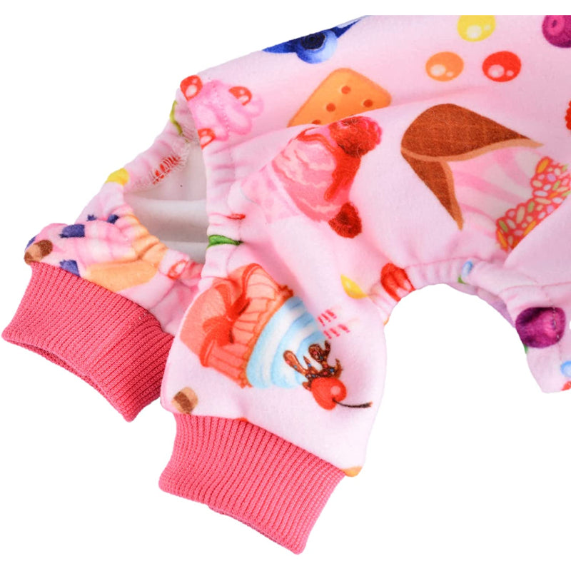 Dog Pajamas Jumpsuit For Small Dogs, Chihuahua Pajamas, Warm Tiny Dog Clothes Outfit-Paw Print Pad