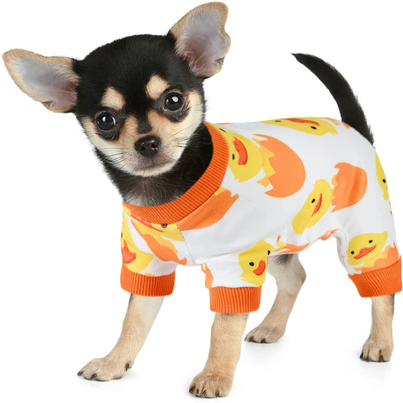 Dog Pajamas Jumpsuit For Small Dogs, Chihuahua Pajamas, Warm Tiny Dog Clothes Outfit-Paw Print Pad