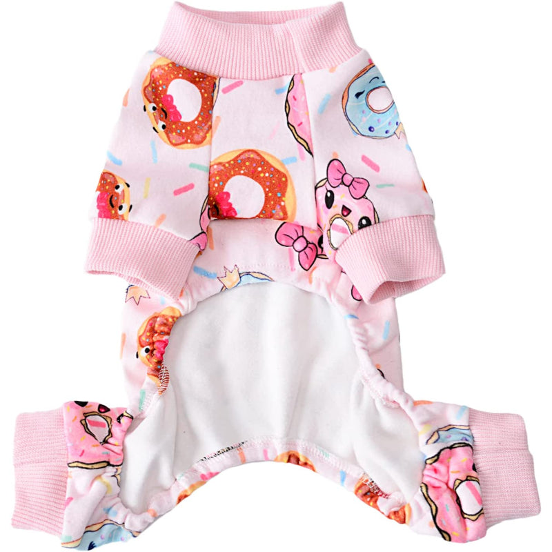 Dog Pajamas For Small Dogs For Yorkie Teacup Yellow Duck Stretchable-Paw Print Pad