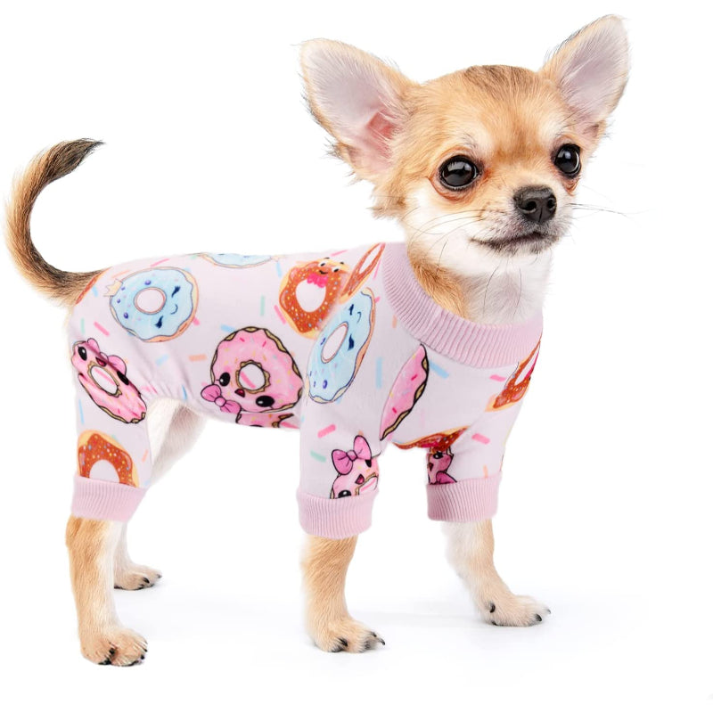 Dog Pajamas For Small Dogs For Yorkie Teacup Yellow Duck Stretchable-Paw Print Pad