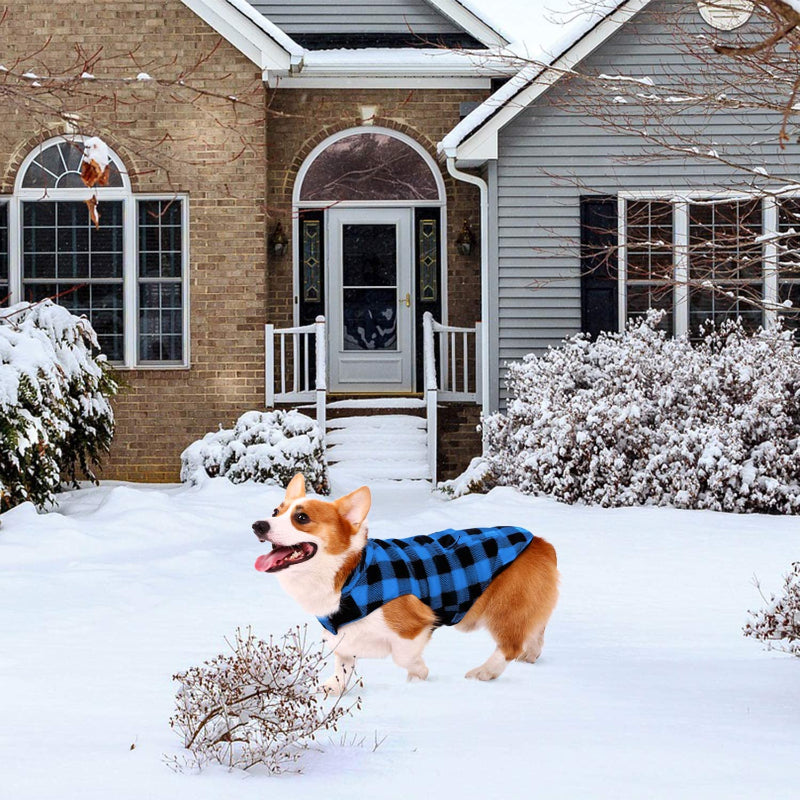Dog Winter Coat, Dog Fleece Jacket Plaid Reversible Dog Vest Waterproof Windproof Cold Weather Dog Clothes Pet Apparel For Dogs-Paw Print Pad