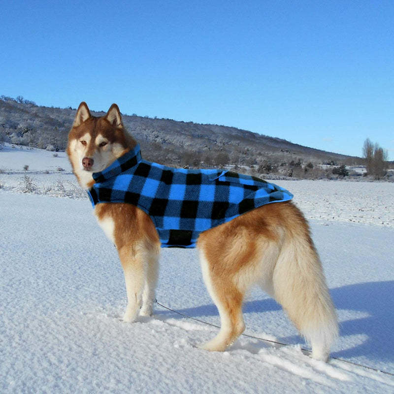 Dog Winter Coat, Dog Fleece Jacket Plaid Reversible Dog Vest Waterproof Windproof Cold Weather Dog Clothes Pet Apparel For Dogs-Paw Print Pad