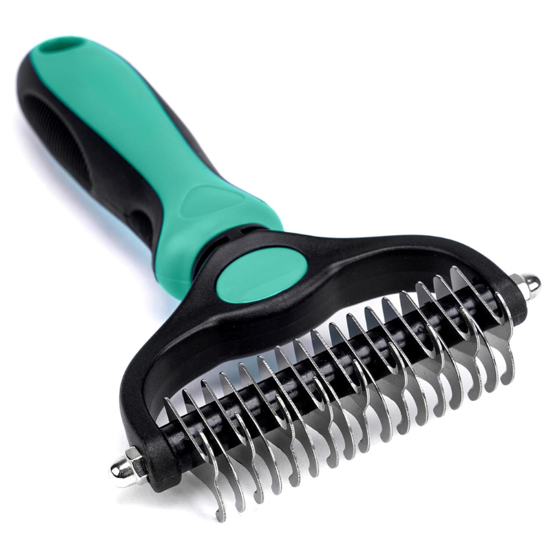 Dual Sided Pet Grooming Brush-Paw Print Pad