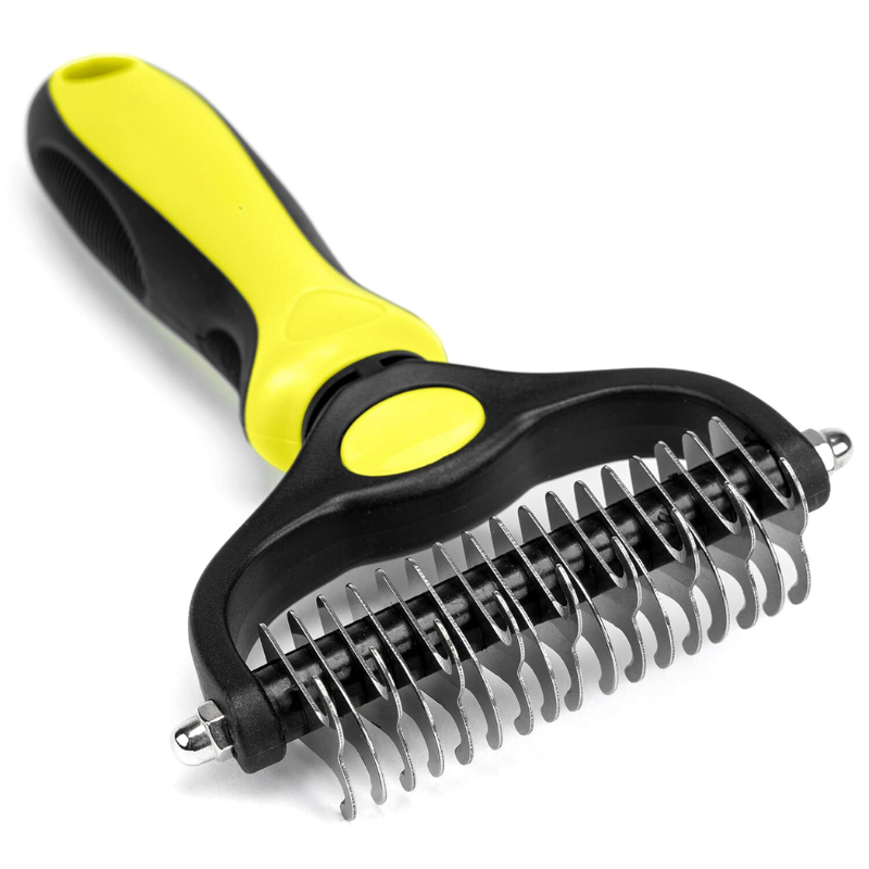 Dual Sided Pet Grooming Brush-Paw Print Pad