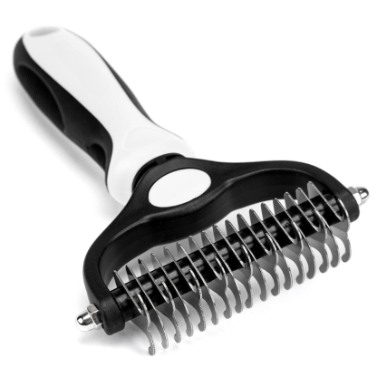Dual Sided Pet Grooming Brush-Paw Print Pad