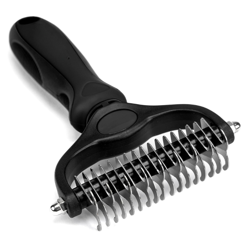 Dual Sided Pet Grooming Brush-Paw Print Pad