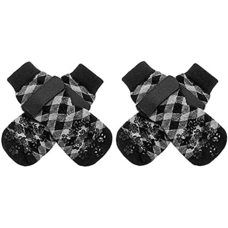 Double Side Anti-Slip Dog Socks Adjustable Pet Paw Protector-Paw Print Pad