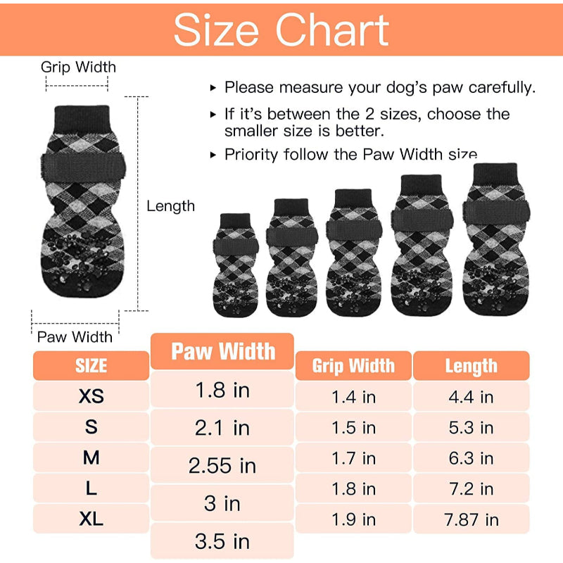 Double Side Anti-Slip Dog Socks Adjustable Pet Paw Protector-Paw Print Pad