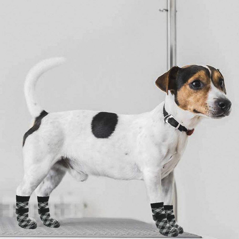 Double Side Anti-Slip Dog Socks Adjustable Pet Paw Protector-Paw Print Pad