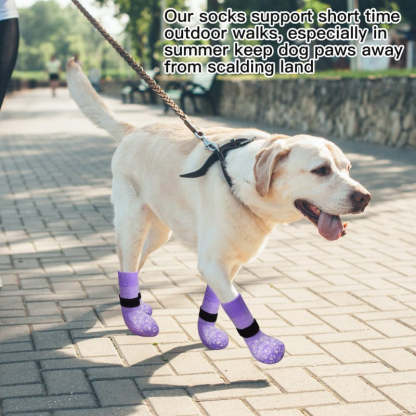 Double Side Anti-Slip Dog Socks With Adjustable Strap Strong Grips-Paw Print Pad